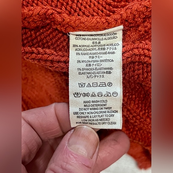 FREE PEOPLE Rust red cable knit turtleneck‎ sweater dress size S - Picture 12 of 14